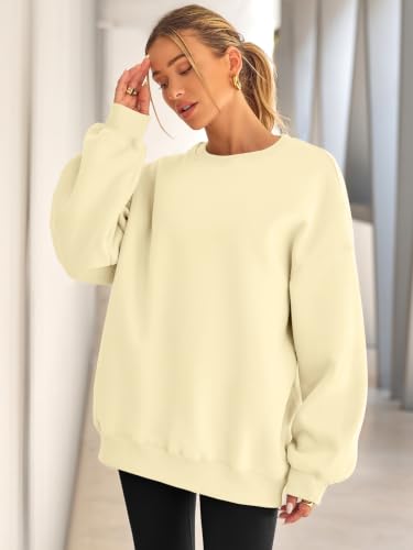 Image of EFAN Womens Oversized Sweatshirt Crewneck Sweater Casual Fall Outfits 2026 | Fleece Lined Stretchy Hoodies Basic Comfort Clothes Loose Maternity Workout Gym Lounge Wear Winter Airport Fashion