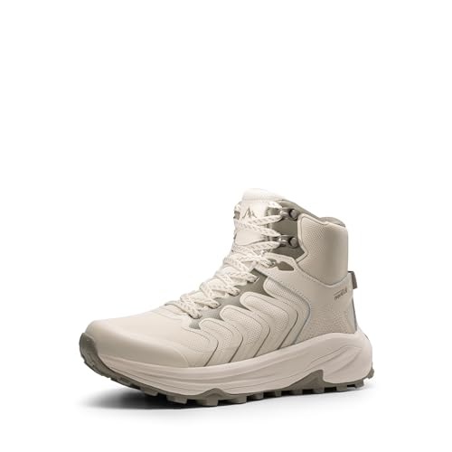 NORTIV 8 Women's Hiking Boots Waterproof with Arch Support Sneakers Walking Outdoor Comfortable Lightweight Boot Echo Mid 7.5 Khaki