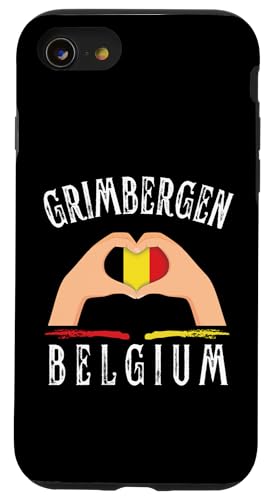 Belgium Flag Heart Grimbergen City Carcasa para iPhone SE (2020) / 7 / 8