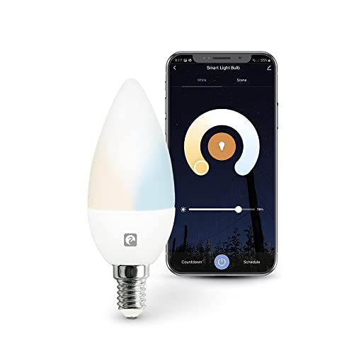 Bombillas Alexa Garza Smarthome - Bombilla LED Vela Intelegente Wifi E14, luz blanca neutra regulable con cambio de intensidad y...