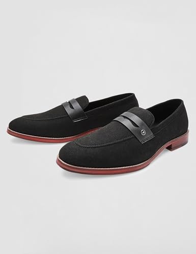 Image of Monte Carlo Mens Solid Slip on Micro Fiber Penny Loafers (201823FW)
