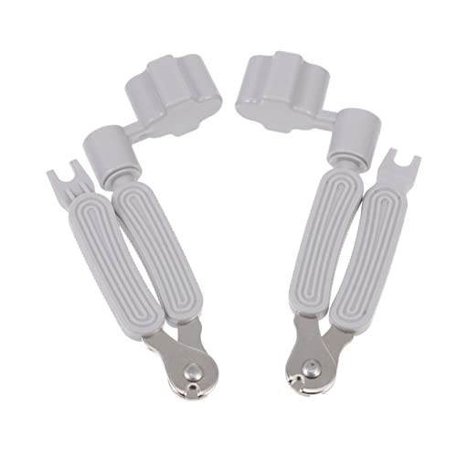 GOOHOCHY Plastic Guitar String Winder String Clipper Puller Tool Set Light Grey Compact Design Easy String Change