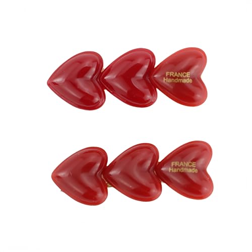 Set de pinzas snap en forma de corazón rojo vino miniatura 1