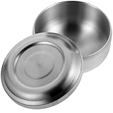 HONMEET Stainless Steel Men Shaving Bowl with Lid for Safe and Convenient Use, Practical Design for Home