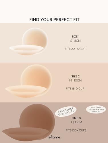 Image of Reframe Grip-It No Glue Nipple Covers | Reusable, Sweatproof, Waterproof | Non Adhesive Nipple Pasties for Women (1 Pair)