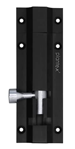 Image of Plantex Stainless Steel 4-inch Tower Bolt /Tower Bolt for Home,Offices Doors and Windows /Tower Bolt for Main Door /Wardrobe Door Latch /Kundi /Chitakini /Door Latch for Windows (Black Finish, Pack of 6)