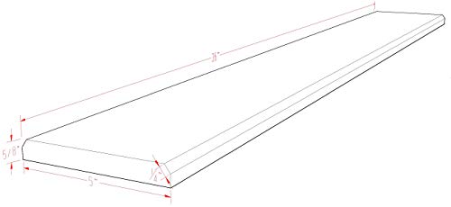 Solid White Engineered Marble Threshold Saddle Polished, For Shower Curb, Bathroom Vanity Backsplash, Window Sill, Maintenance Free, Stain Resistant (5" X 36") #TOP3