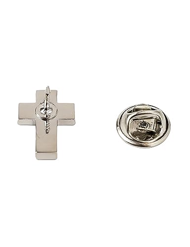 Image of Women's Cross Brooch Lapel Pin Faith Fashion Jewelry | Classic cross tie tack lapel pins. Decorative jewelry accessories for women's dresses, scarves, suits and church events