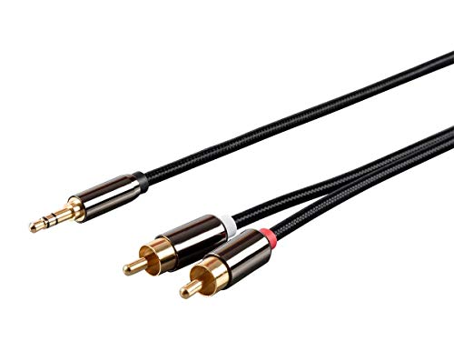 Monoprice 3.5mm Stereo Male to RCA Male Auxiliary Cable - 3 Feet Gold