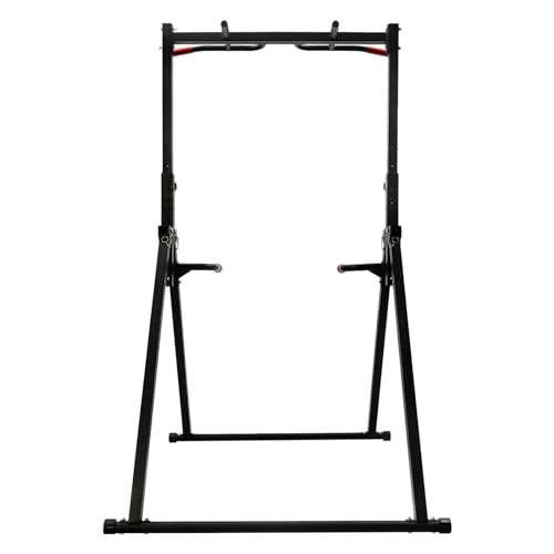 Barra de dominadas ajustable de 175 cm a 230 cm para culturismo, barra de dominadas y torre de inmersión en casa, gimnasio, barra de dominadas independiente con soporte, soporta hasta 200 kg de carga