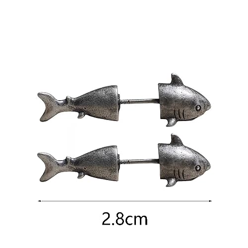 Shark Earrings for Women Men Cute Small Shark Animal Stud Earrings Lightweight Sharks Earrings Ear Jewelry Gift by Hewill - Used condition - Image 4