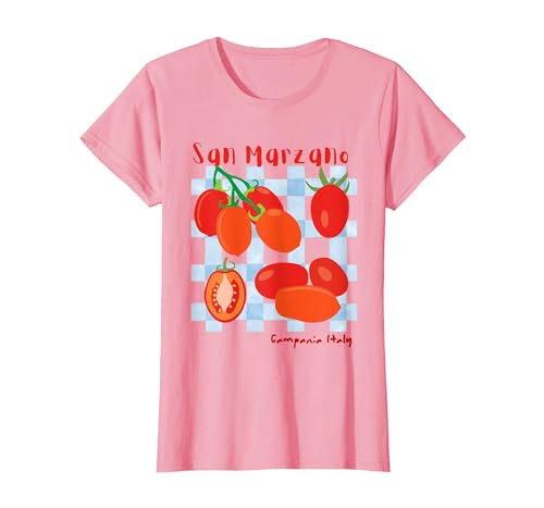 San Marzano Campania Italy Italian Tomato Girl Summer T-Shirt, Women, Pink, Large