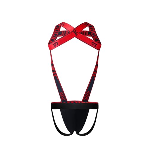 Mens Harness Sport Shoulder Strap with Jock Strap Fitness One-piecs Harness with Jockstrap Bodysuit4