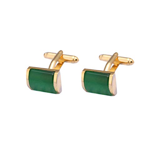 NIYANGLE Gemelos de Verde Diseño y Simple para Camisa de Hombre Material de Cobre, Fáciles de Usar, para Fiestas de Cumpleaños