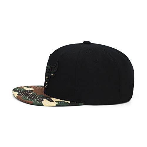 Mitchell & Ness Chicago Bulls Snapback Hat For Men - Black/Camo - Basketball Cap For Men #TOP1