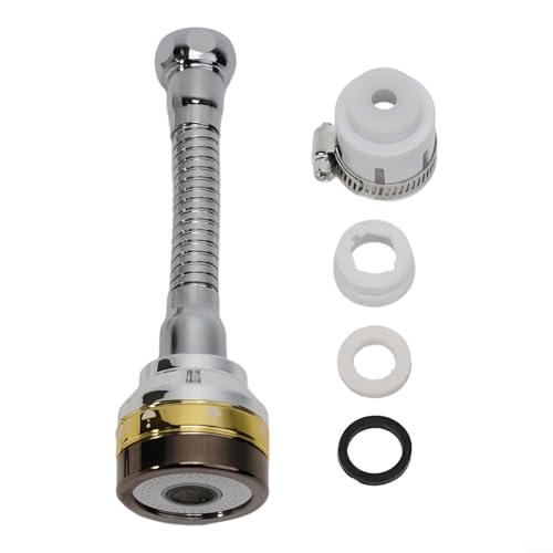 Rallonge d'aérateur de robinet en laiton, têtes de robinet de cuisine, anti-éclaboussures, 3 niveaux, pour salle de bain et cuisine, réduit les déchets inutiles (14,9 cm + adaptateur)