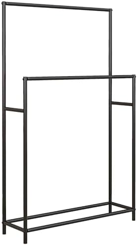 HOMCOM Toallero de Pie de 2 Niveles Toallero Escalera de Baño con...