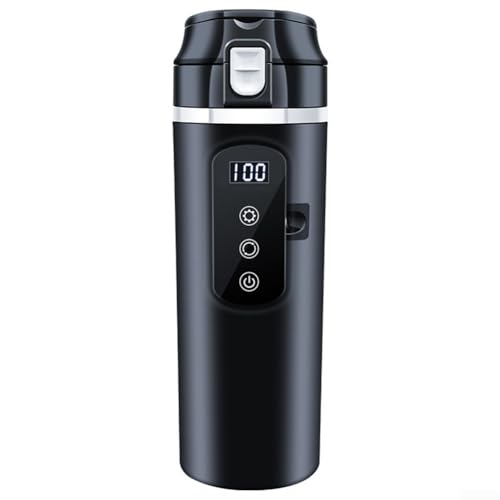 Hervidor eléctrico de 12 V 24 V para coche, 500 ml, taza de calefacción de acero inoxidable con panel táctil y sello a prueba de fugas de 360 grados para viajes y desplazamientos