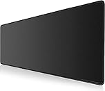 KTRIO Gaming Mouse Pad 900x400mm Large Gaming Mouse Mat with Stitched Edges, XXL Mouse Pad with Non-Slip Base, Extended Large Size Mouse Pads, Keyboard Desk Pad with Water Resist Surface, Black