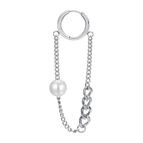 Boucles d'oreilles créoles avec chaîne pendante pour femme au style bohème chic
