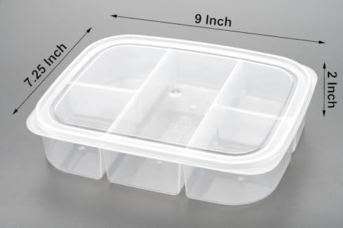 Image of THE SR BRAND 5 Compartment Food Storage Container,Fridge Organizer for Frozen Meat Onion Ginger Garlic Prepared Vegetables - Polyethylene
