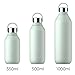 Chilly's Series 2 Water Bottle - Stainless Steel Thermal Bottles with Double Wall Vacuum, Soft Collar & Carry Loop - Lichen Green, 500ml