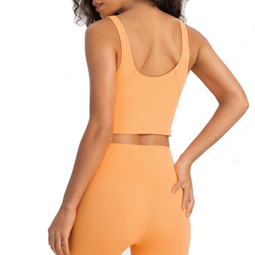 Image of Lemedy Women Sports Bra Longline Crop Tank Top Padded Workout Running Yoga