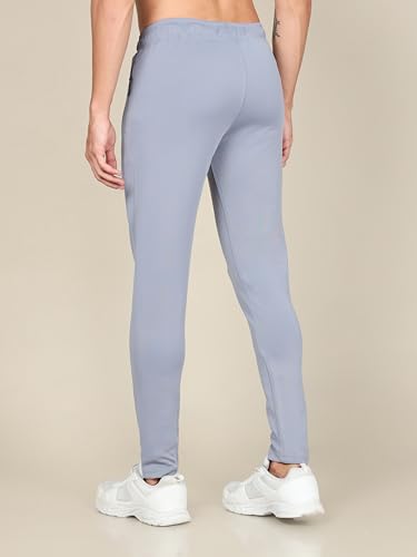 Image of TECHNOSPORT Men's Slim Fit Track Pants with Zip Pockets, ELASTO Plus Quick Dry Stretchable Lightweight Lower for Gym Running Yoga and Sports