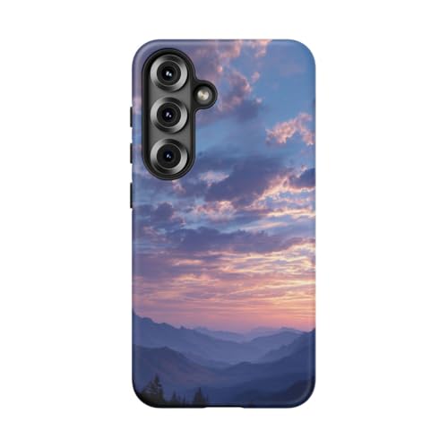 Coque mate Galaxy S25 lever de soleil bleu premium