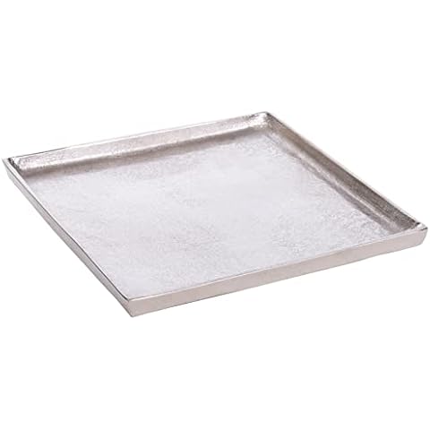 Brandsseller Bandeja de Aluminio Plateada 25 x 25 cm Cover