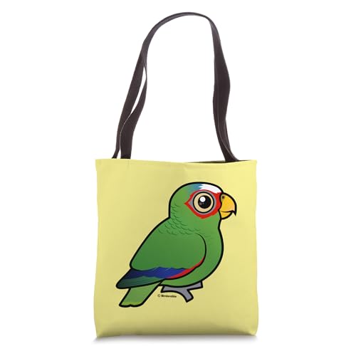 Cute Cartoon White-fronted Parrot Birdorable Spectacled Bird Tote Bag