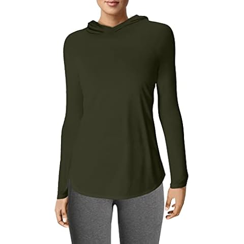 TAIPOVE Women's Soft Cotton Basic Hooded Pullover Sweartshirt Casual Layering Lightweight Undershirts Long Sleeve Tops, Olive, S Cover