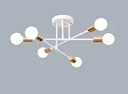 LUMINÁRIA LUSTRE PENDENTE SPUTNIK PARA 6 LÂMPADAS (Branco)