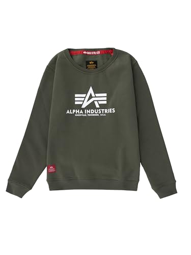 Sweatshirt Alpha Industries enfant col rond pull mixte coton gris noir