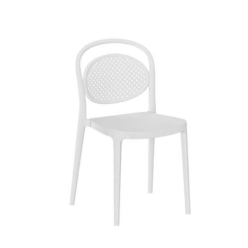 KLAST Silla Kira Apilable en Polipropileno Blanco para Comedor, Cocina o Terraza, Dimensiones 43 cm x 80 cm, Diseño Vintage, Versátil y Práctico, También Disponible en Verde Menta