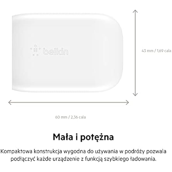 Сетевое зарядное устройство Belkin 30 Вт USB C с функцией быстрой зарядки PPS PD 3.0 сертифицировано USB-IF для iPhone 16 15 Plus Pro Pro Max Samsung Galaxy S24 iPad AirPods MacBook Air Pixel и др.