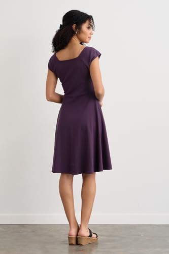 Image of Fair Indigo Women's 100% Organic Pima Cotton Ballet Neck Dress