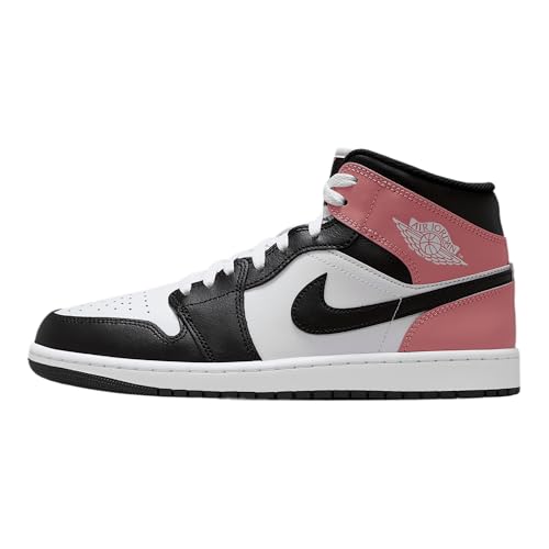 Air Jordan 1 Mid Men's Shoes (DQ8426-100, White/Rust Pink/Black)