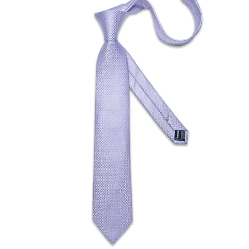 Image of DiBanGu Mens Silk Plaid Tie and Pocket Square Set