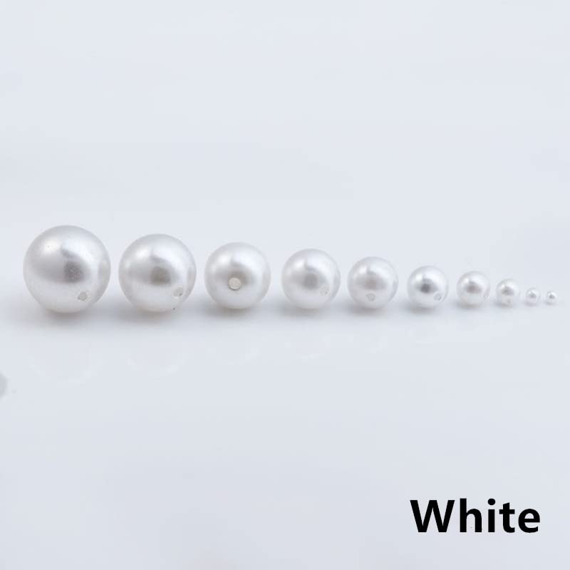 500 g/Beutel 4/6/8/10/12/14/16/18/20 mm Acryl-Abstandsperlen, Imitationsperlen, runde Perlen, lose Perlen für die Schmuckherstellung, weiß, 16 mm x 500 g Beutel