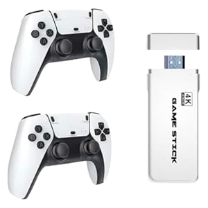 esportic Retro Video Game for Tv Game Stick Console, Game,Plug and Play Video Game Stick Built in 24000+ Games with Dual 2.4G Wireless Controllers (64G) 2 Player Controllers, (Assorted Color)