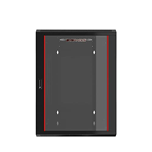 15U Wall Mount Server Rack Cabinet Locking Computer Cabinet Network Enclosure for Electronics Security Audio Video AV Equipment Data Rack 18-Inch Depth Server Cabinet
