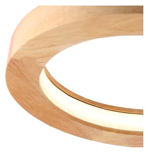 Lustre plafonnier LED bois massif dimmable pour éclairage de salon et bureau