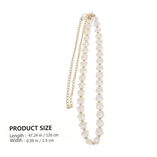 Shell Pearl Waist Chain Belt for Women Lightweight Dress Waistband Accessory Elegant White Synthetic Pearl Body Chain for Party Date Gift and Photo Prop2