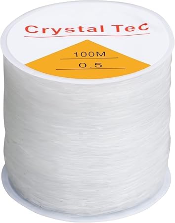 ihaspoko 2 Pezzi 0.8mm di Filo Elastico Trasparente per Bracciali, per Appendere Decorazioni, Filo per Perline Resistente e Durevole per Collane