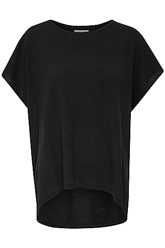 Gilet en tricot col rond épaules larges haut sans manches ample femme