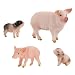 DOYIFUN 4 Pcs Realistic Farm Pig Animals Model Figure Toy Set,Barn Farm Pig Figurines Collection Playset with Farm Keepers, Preschool Science Educational Learn Cognitive Props