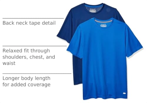 Image of Amazon Essentials Men's Moisture Wicking Breathable Active Performance Tech Gym T-Shirts, Pack of 2