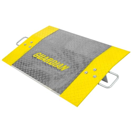 guardian aluminum dock plate with carrying handles for pallet jacks hand carts material handling 3634 x 2434 5300 lb capacity