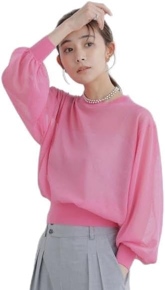 Amazon | [ナノユニバース] シアーボリュームプルオーバー ピンク S 